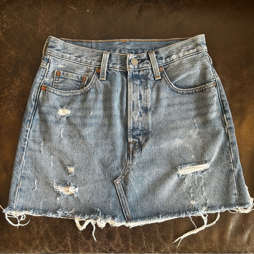 Levi's Blue Distressed Mini Skirt size 25
